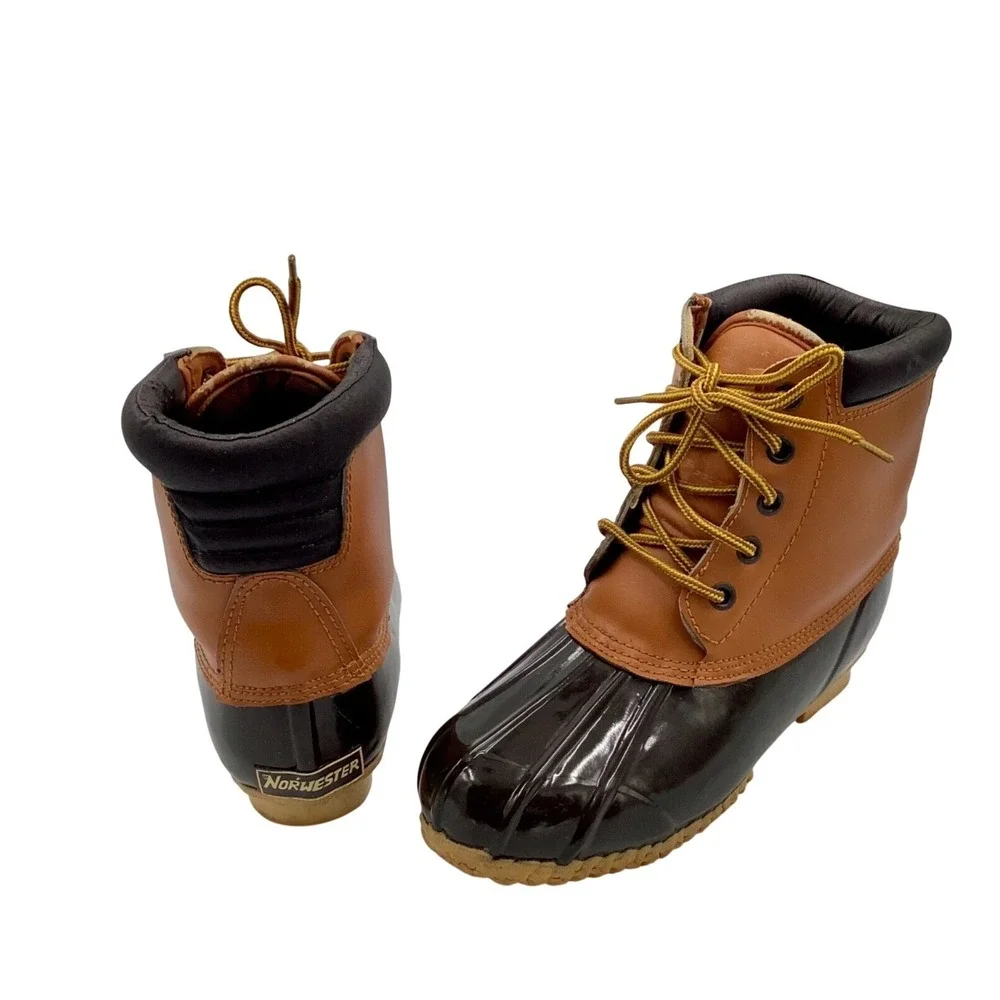 Norwester Steel Shank Winter Boots Men's‎ 5 Black Brown Corp core Trail Cabin
